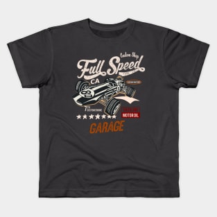 Full Speed Custom Shop Garage racing team Kids T-Shirt